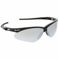 Mcr Safety Glasses, Memphis MP1 Black Frame, Silver Mirror, 12PK MP117